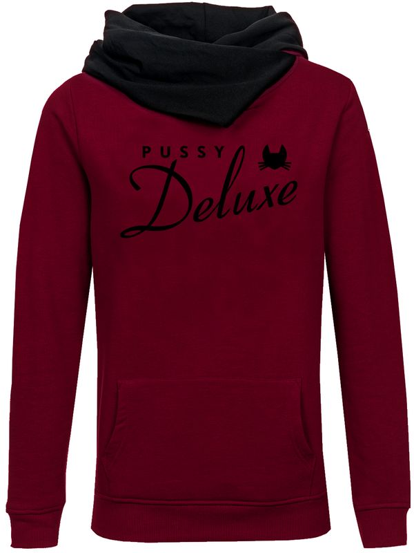 Nastrovje Potsdam Pussy Deluxe Logo Damen Schalkragenpullover rot/schwarz