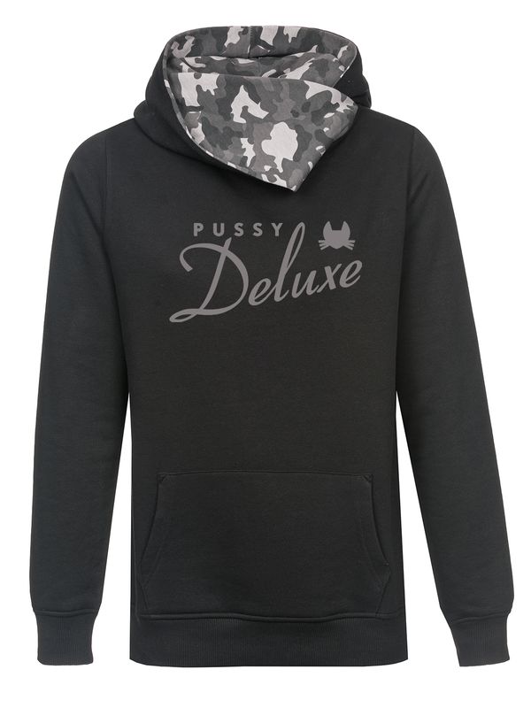 Nastrovje Potsdam Pussy Deluxe Logo Military Damen Schalkragenpullover schwarz/grau camouflage