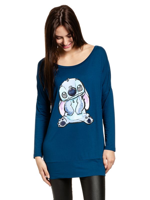 Nastrovje Potsdam Lilo & Stitch Blue Stitch Damen Langarmshirt blau