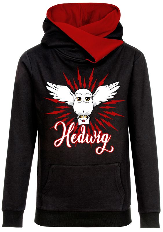 Nastrovje Potsdam Harry Potter Hedwig Arrows Damen Schalkragenpullover schwarz/rot