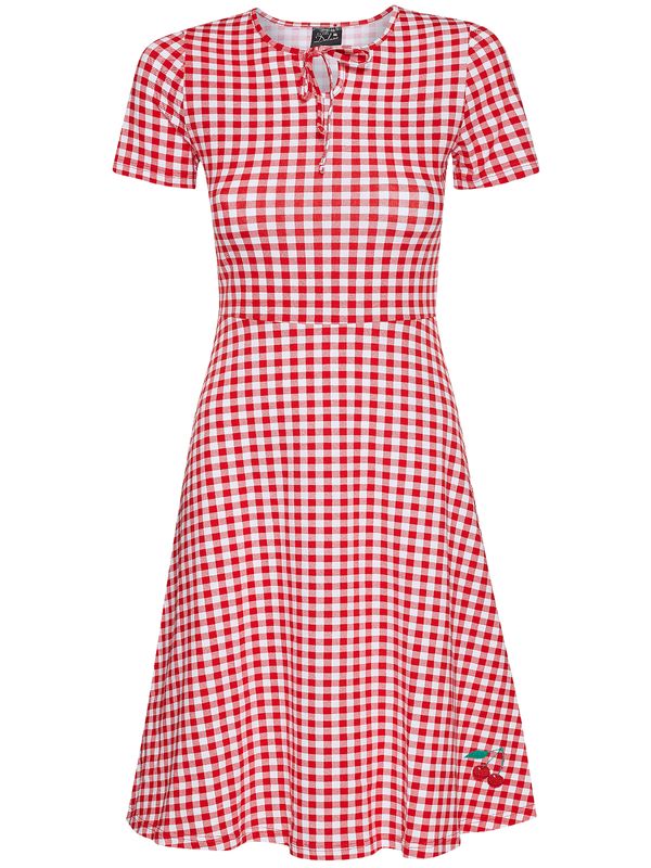 Nastrovje Potsdam Pussy Deluxe Back to 1955 Red Plaid Damen A-Linien-Kleid rot allover