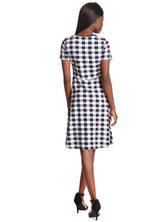 Pussy Deluxe Back to 1955 black Checkered Damen A-Linien-Kleid schwarz allover