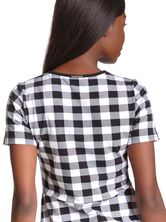 Pussy Deluxe Back to 1955 black Checkered Damen A-Linien-Kleid schwarz allover