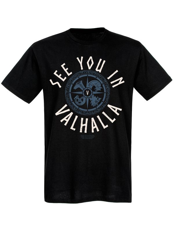 Nastrovje Potsdam Vikings Valhalla See you in Valhalla Herren T-Shirt schwarz