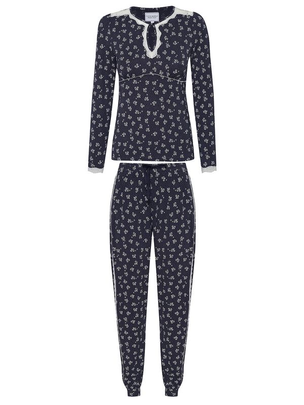 Nastrovje Potsdam Vive Maria Blooming Stars Damen Pyjama blau allover