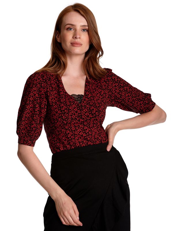 Nastrovje Potsdam Vive Maria Red Passion Damen 3/4-Arm-Shirt schwarz allover