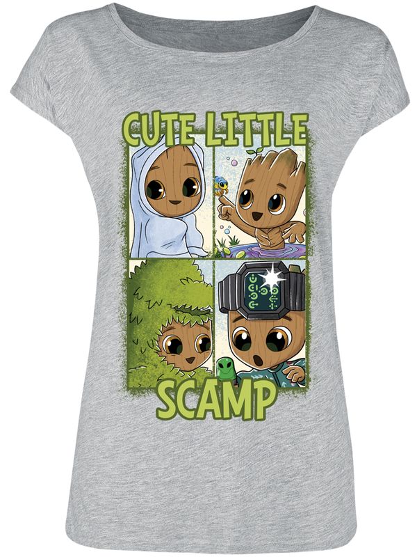 Nastrovje Potsdam Guardians of the Galaxy Cute Little Scamp Damen Loose-Shirt grau meliert