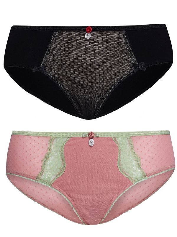 Nastrovje Potsdam Vive Maria Rose & Pistache Damen Panty-Set schwarz/lightpink