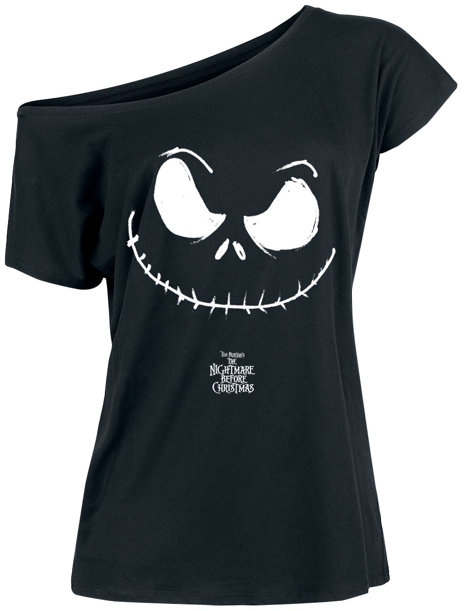 The Nightmare Before Christmas Jack Face Damen Loose-Shirt schwarz günstig online kaufen