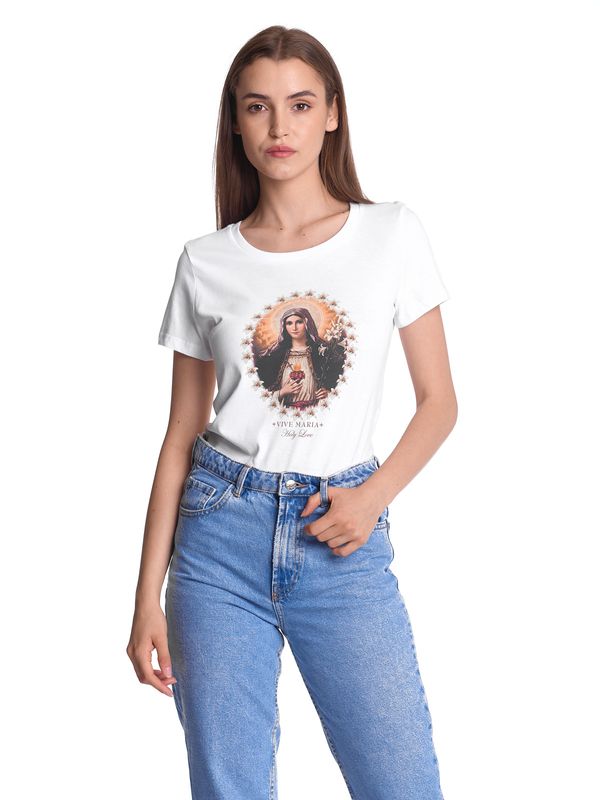 Nastrovje Potsdam Vive Maria Holy Love Damen T-Shirt weiss