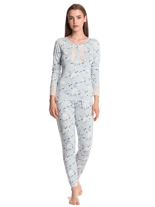 Nastrovje Potsdam Vive Maria Blue Dawn Damen Pyjama blau allover