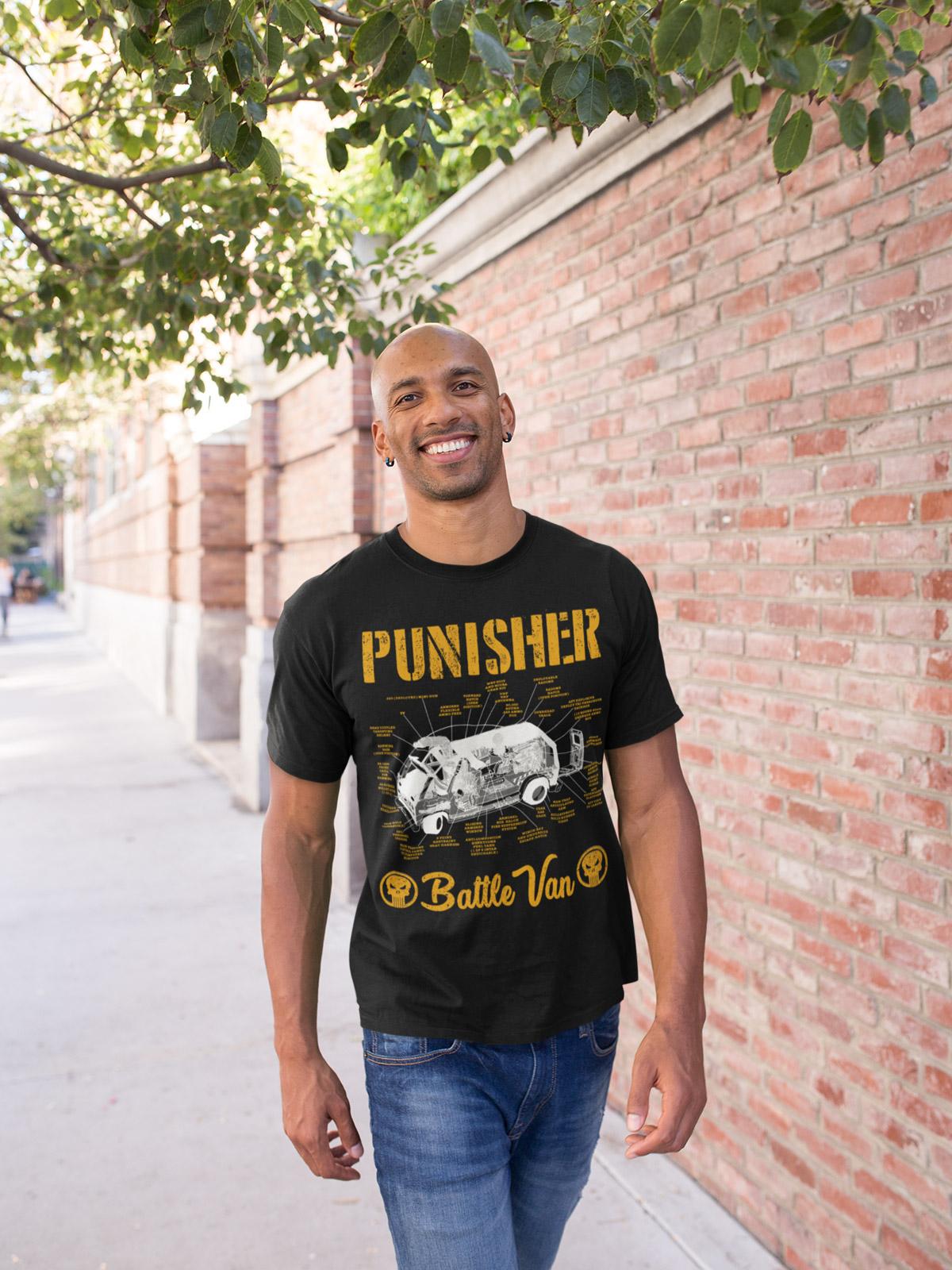 The Punisher Battle Van Herren T-Shirt schwarz