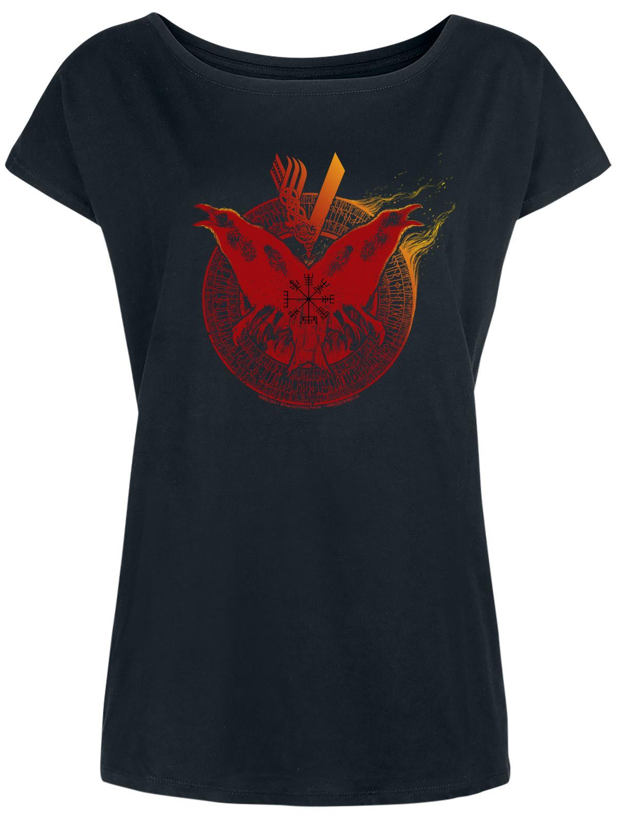 Vikings Flames Damen Loose-Shirt schwarz