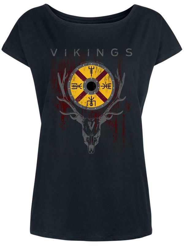 Nastrovje Potsdam Vikings Deer Damen Loose-Shirt schwarz