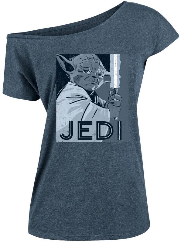 Nastrovje Potsdam Star Wars Jedi Damen Loose-Shirt blau meliert