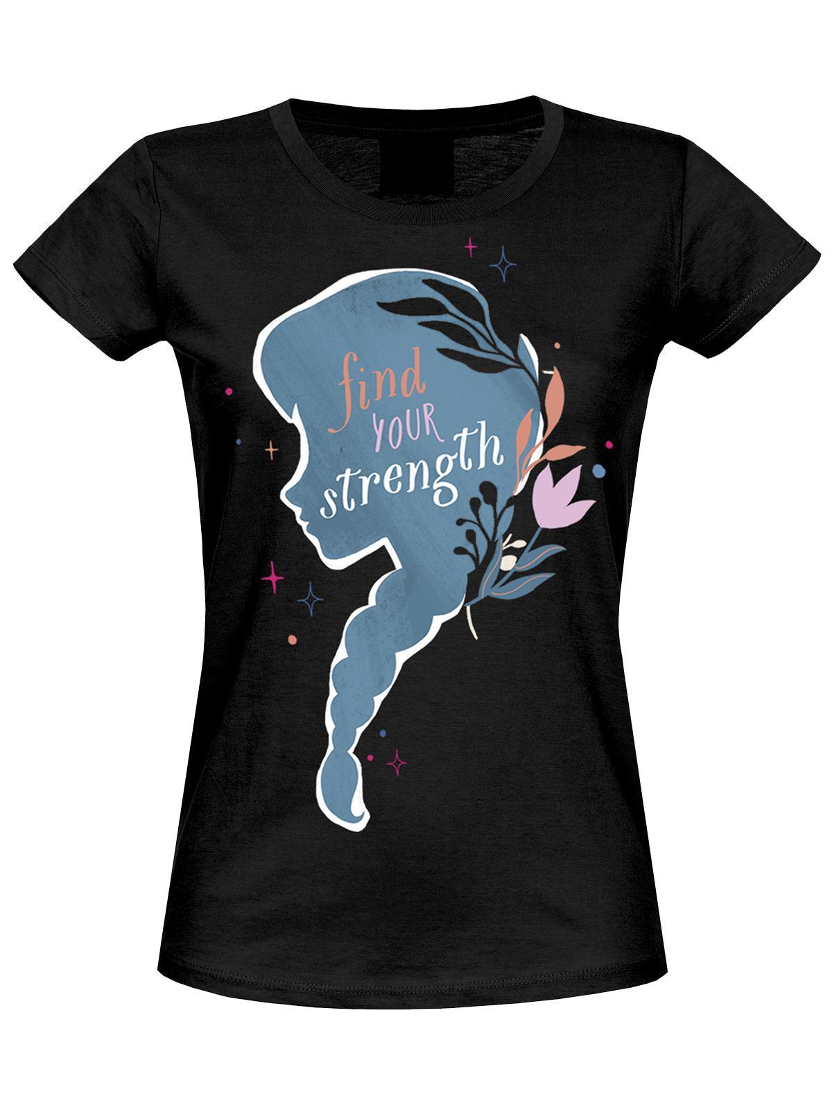 Frozen - Die Eiskönigin Strength Damen T-Shirt schwarz günstig online kaufen