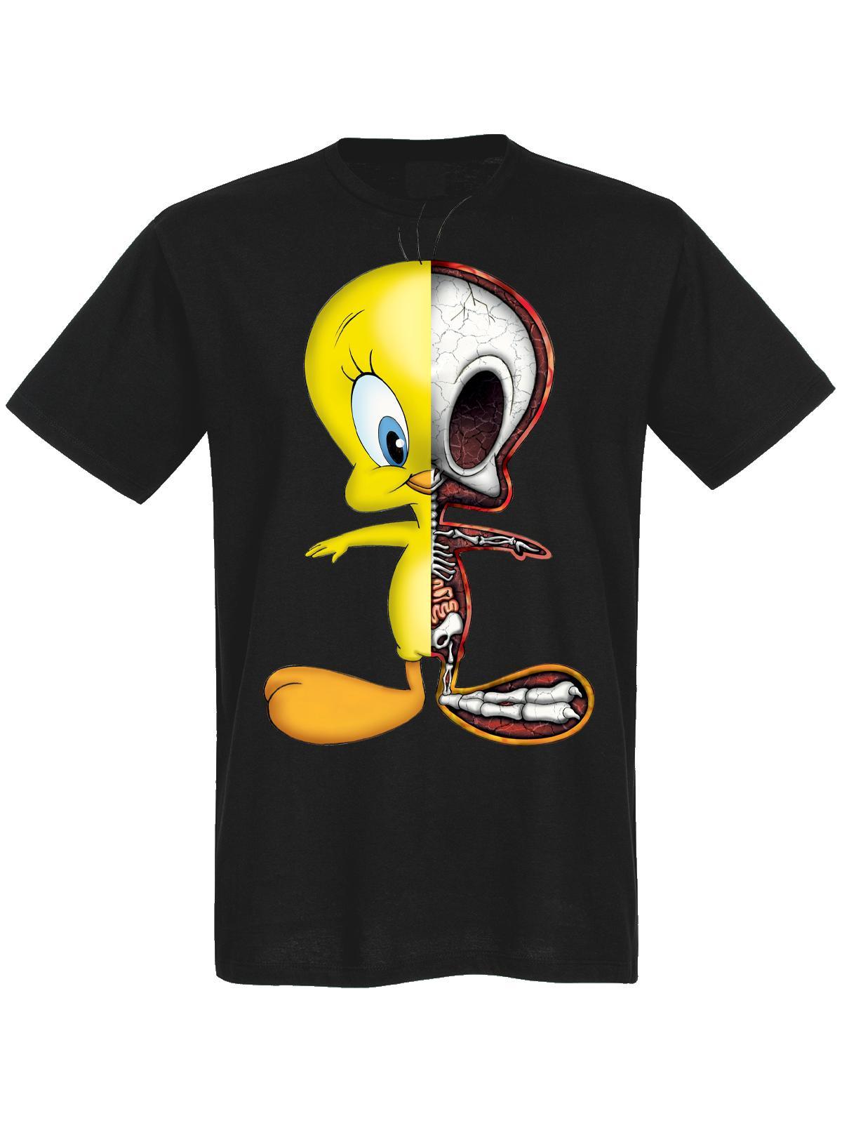 Looney Tunes Tweety Half Portion Herren T-Shirt schwarz günstig online kaufen