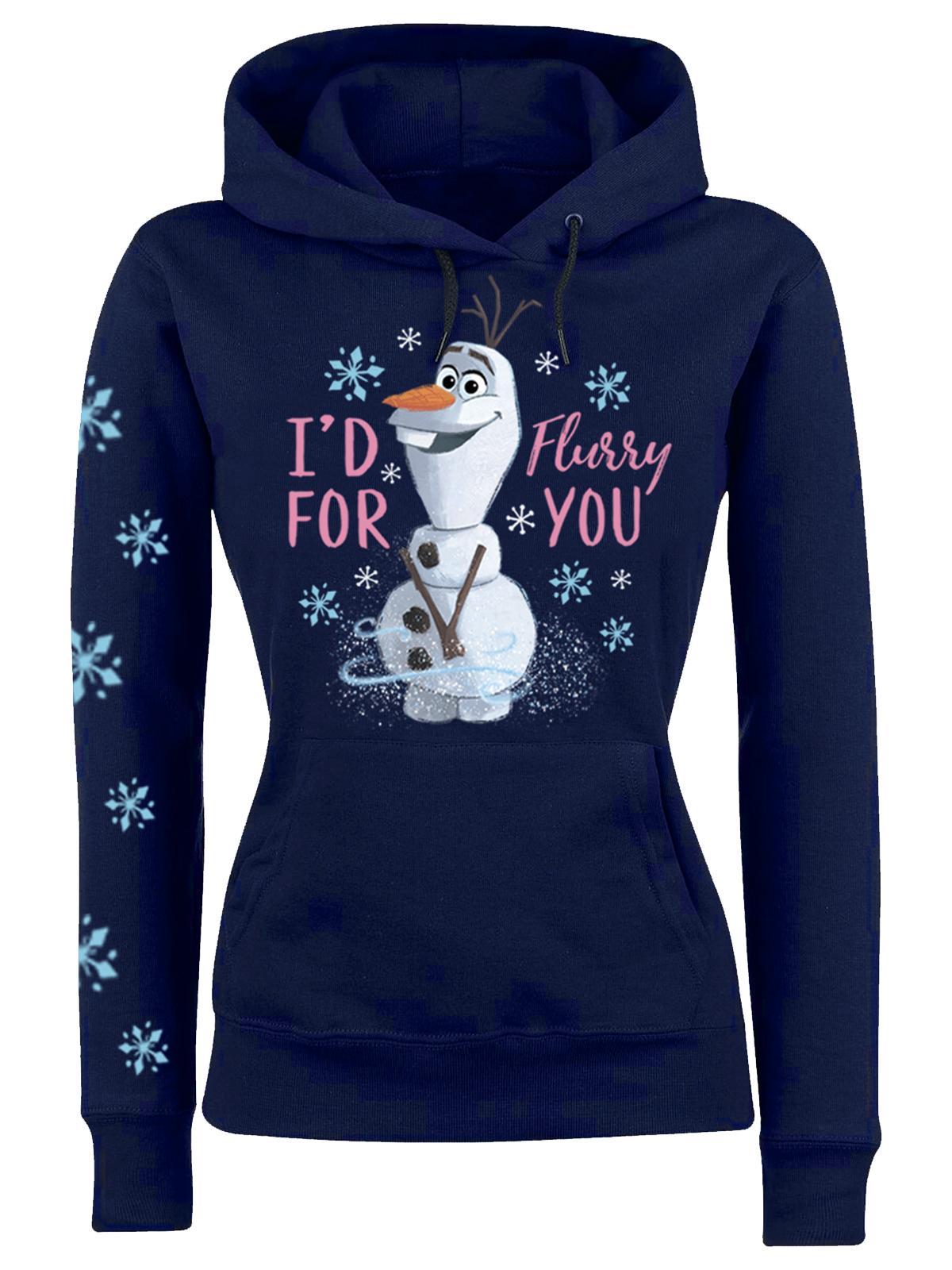 Frozen - Die Eiskönigin Flurry Damen Kapuzensweatshirt dunkelblau günstig online kaufen