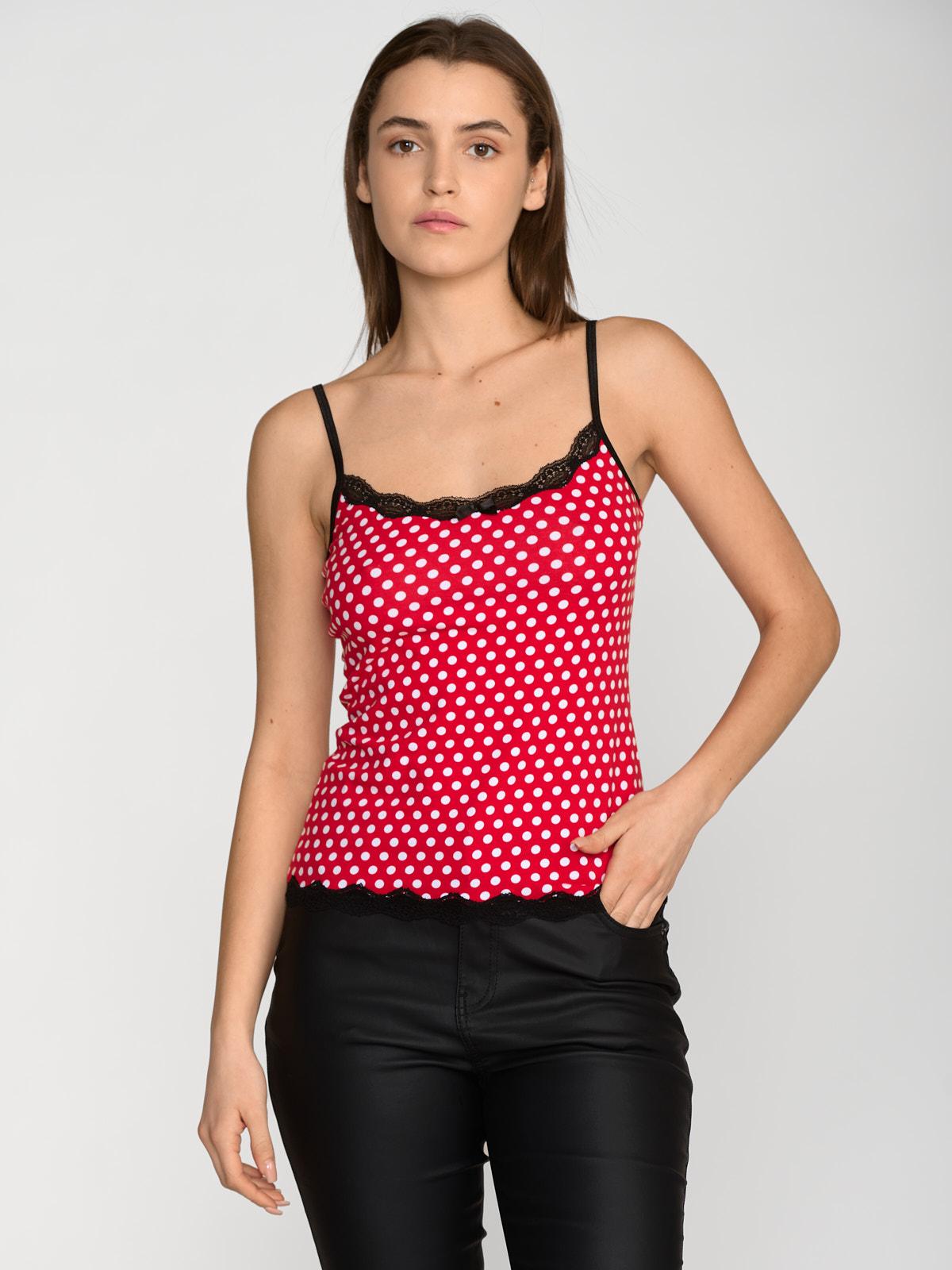 Pussy Deluxe Dotties Classic Top female red allover