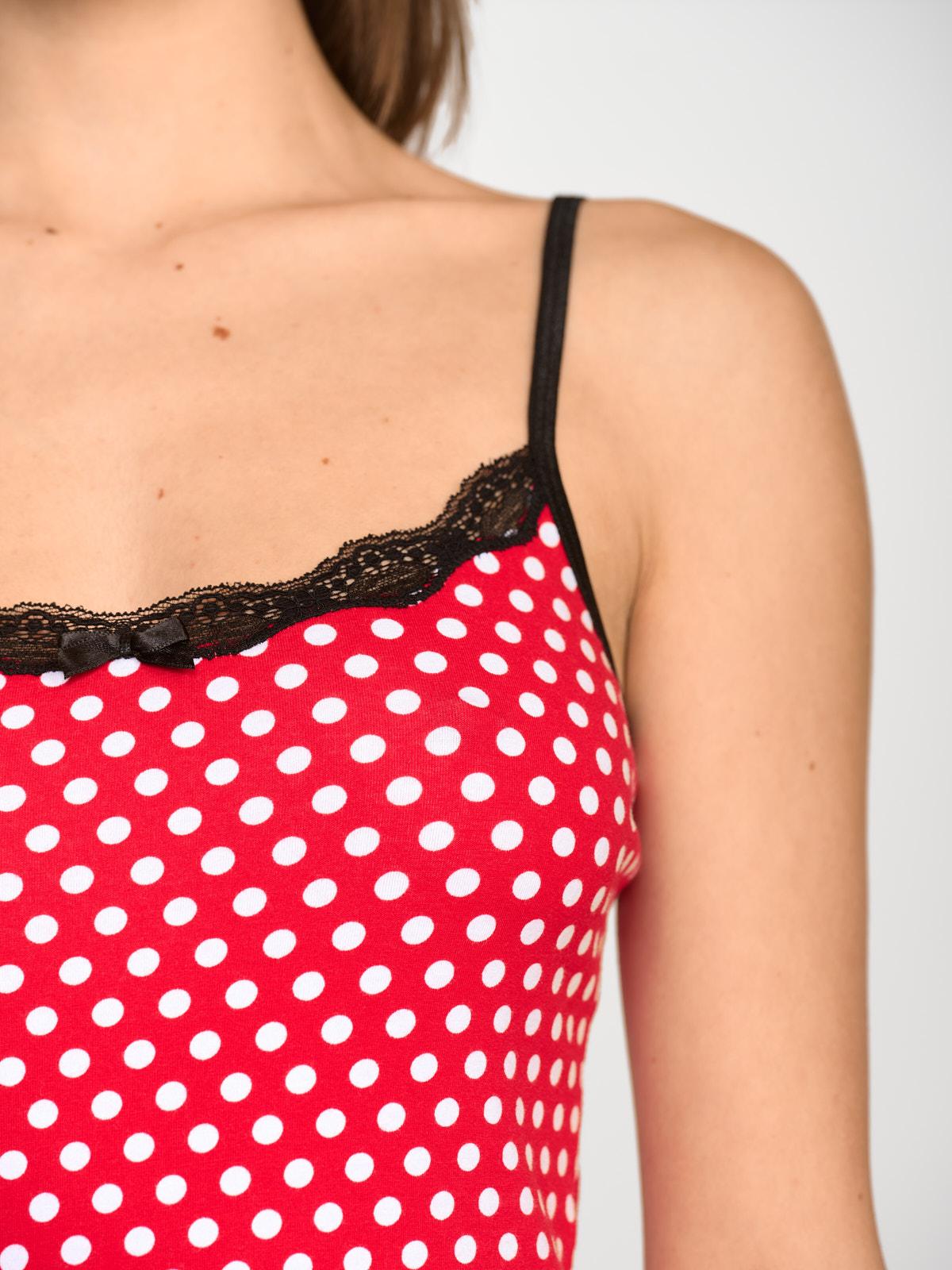 Pussy Deluxe Dotties Classic Top female red allover
