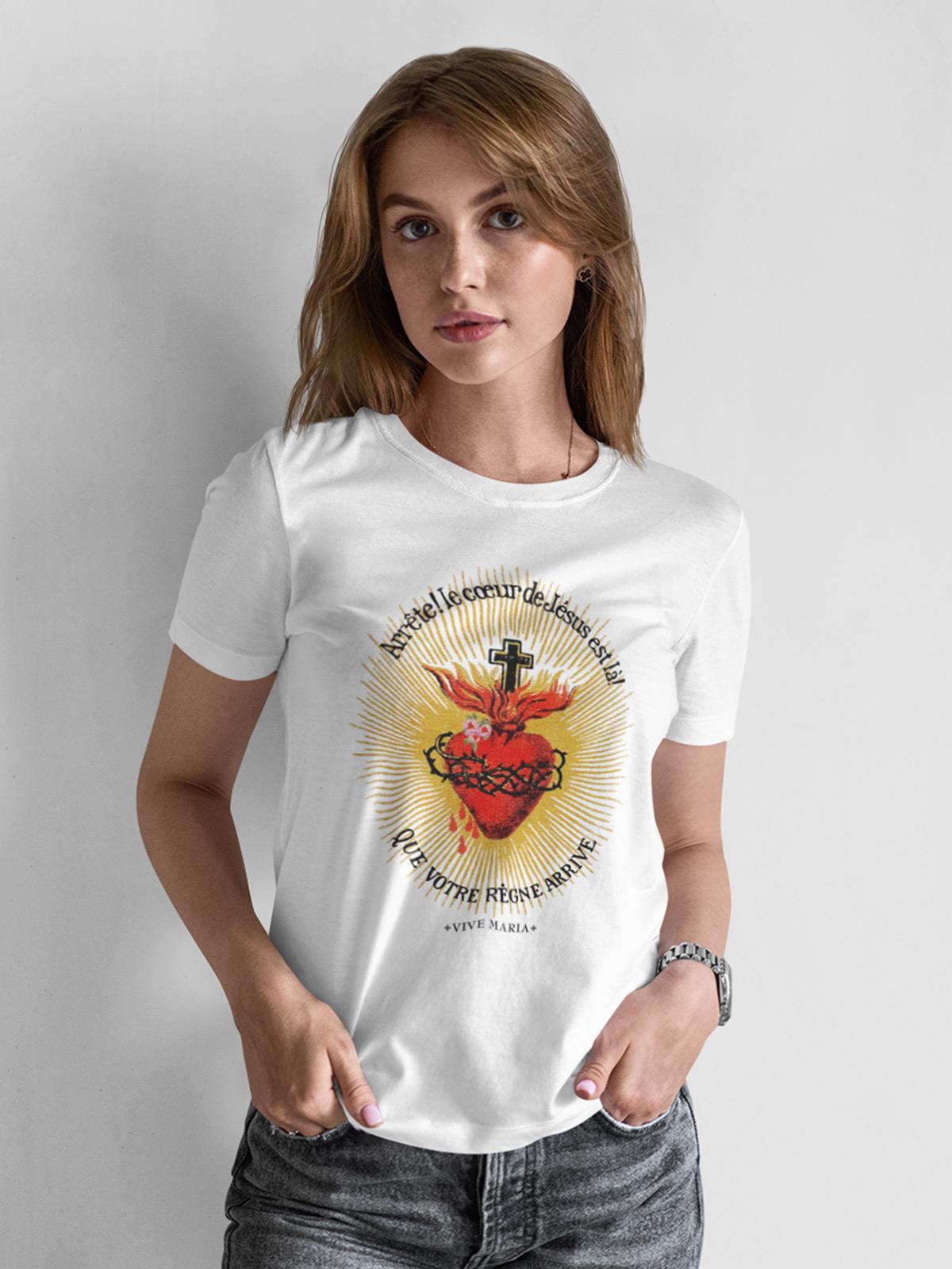 Vive Maria Burning Heart Damen T-Shirt weiss