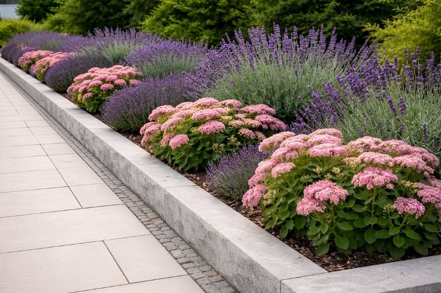 Lavendel und Fetthenne