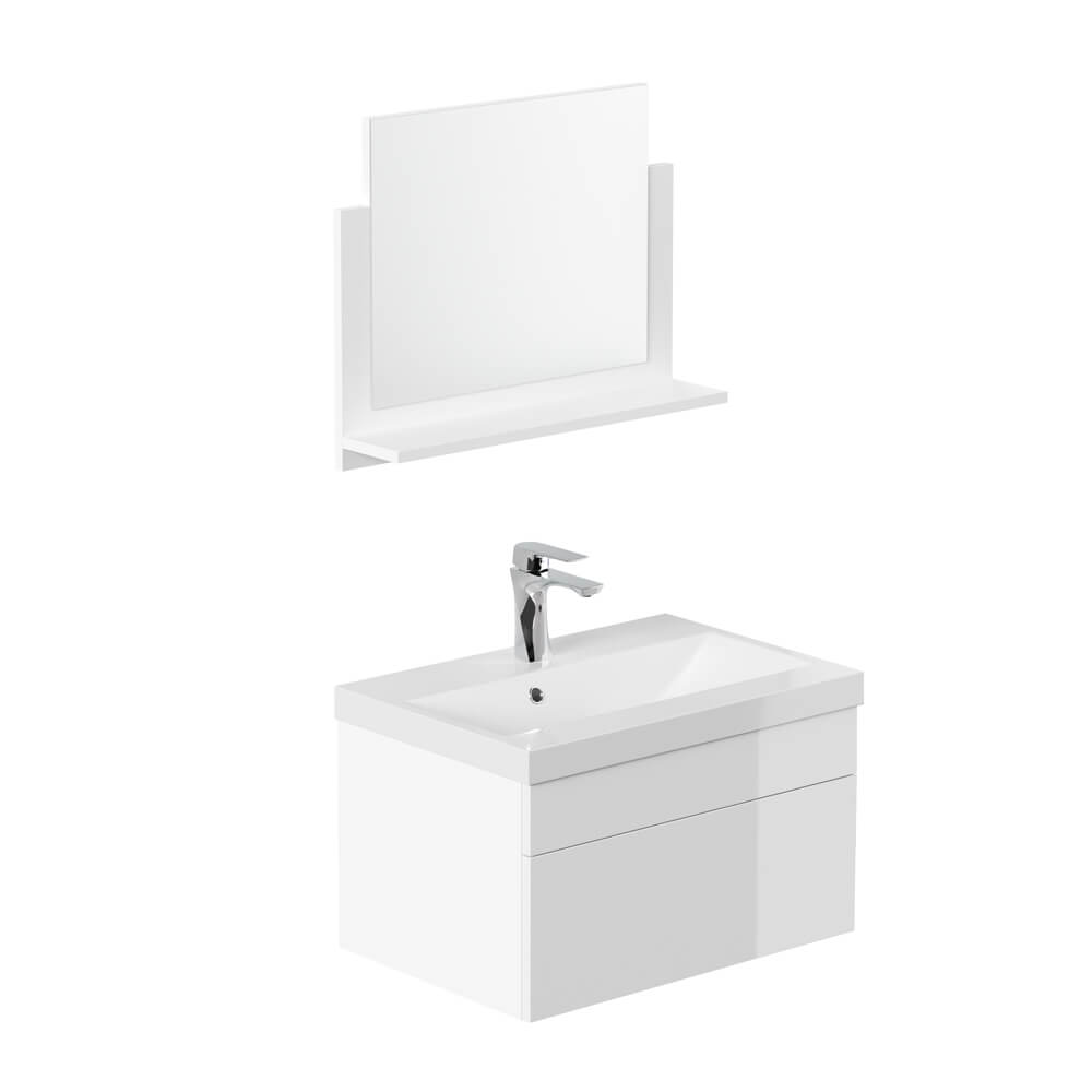 Badmöbel WANGEROOGE - M Weiß - Made in Germany 2