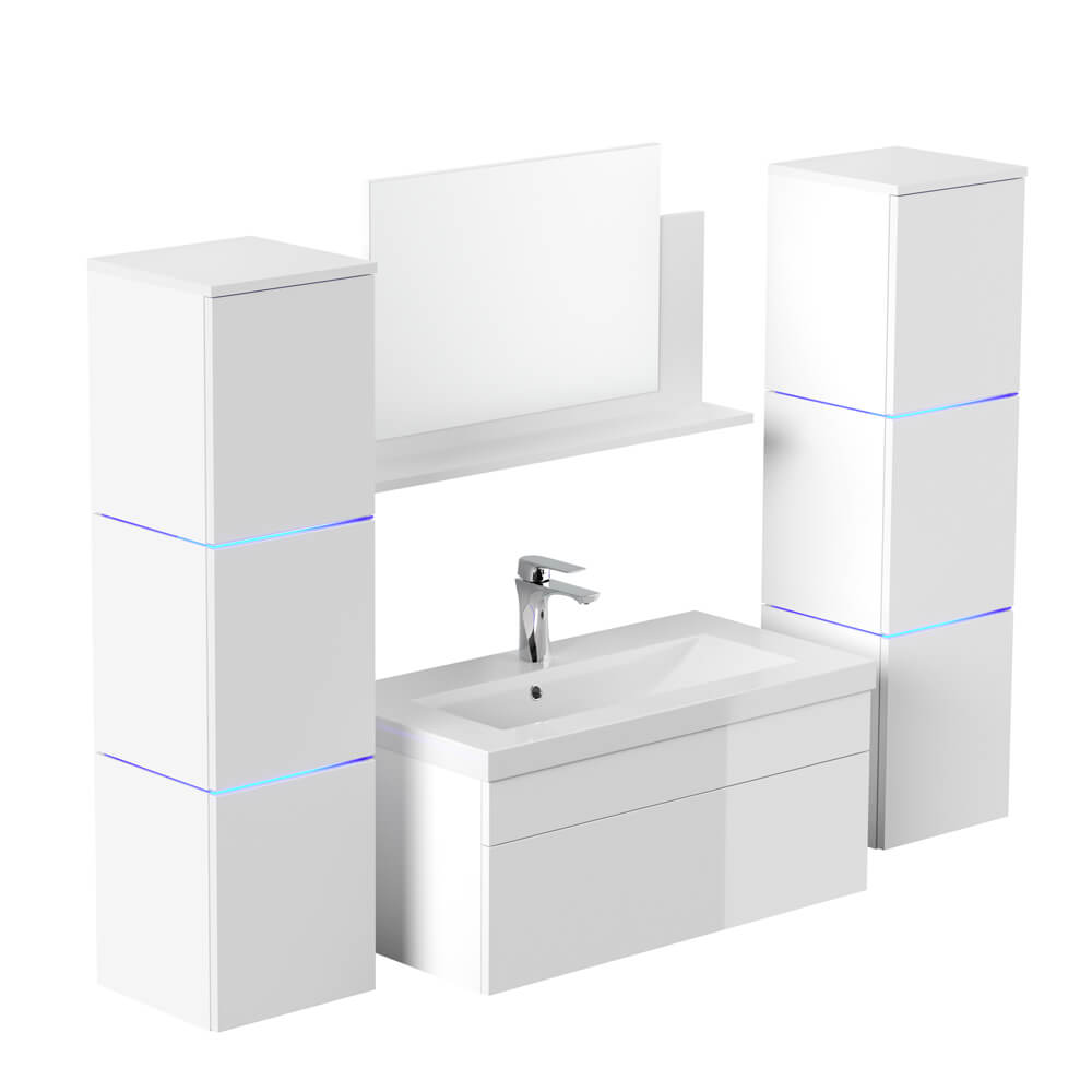 Badmöbel WANGEROOGE BIG - XL Weiß - Made in Germany 2