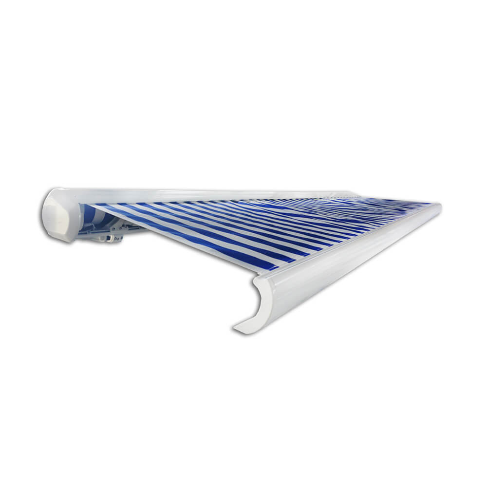 LED Vollkassettenmarkise Markise Terrasse Überdachung SandMarineblau Windsensor