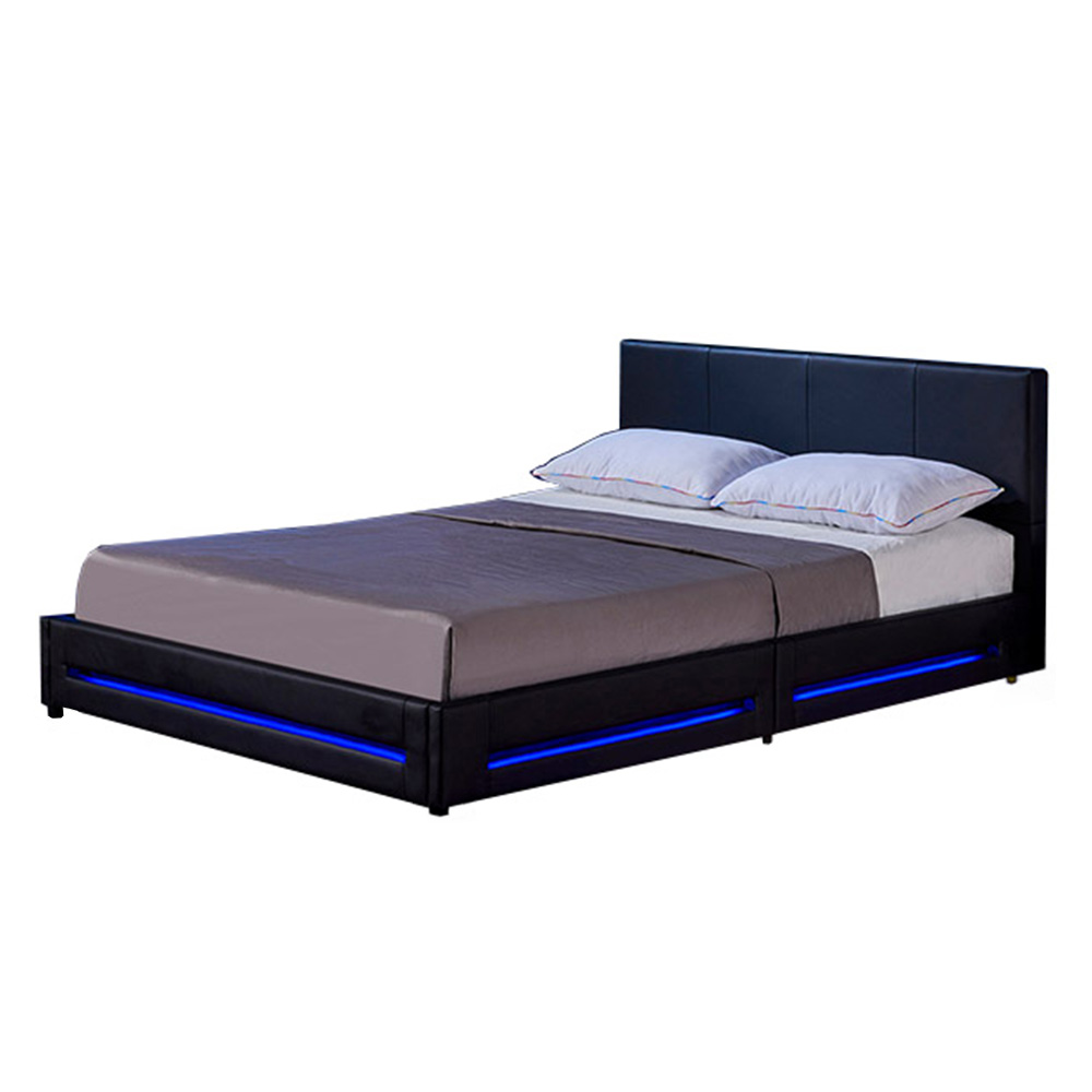 LED Bett ASTEROID - 160 x 200 cm Schwarz 2