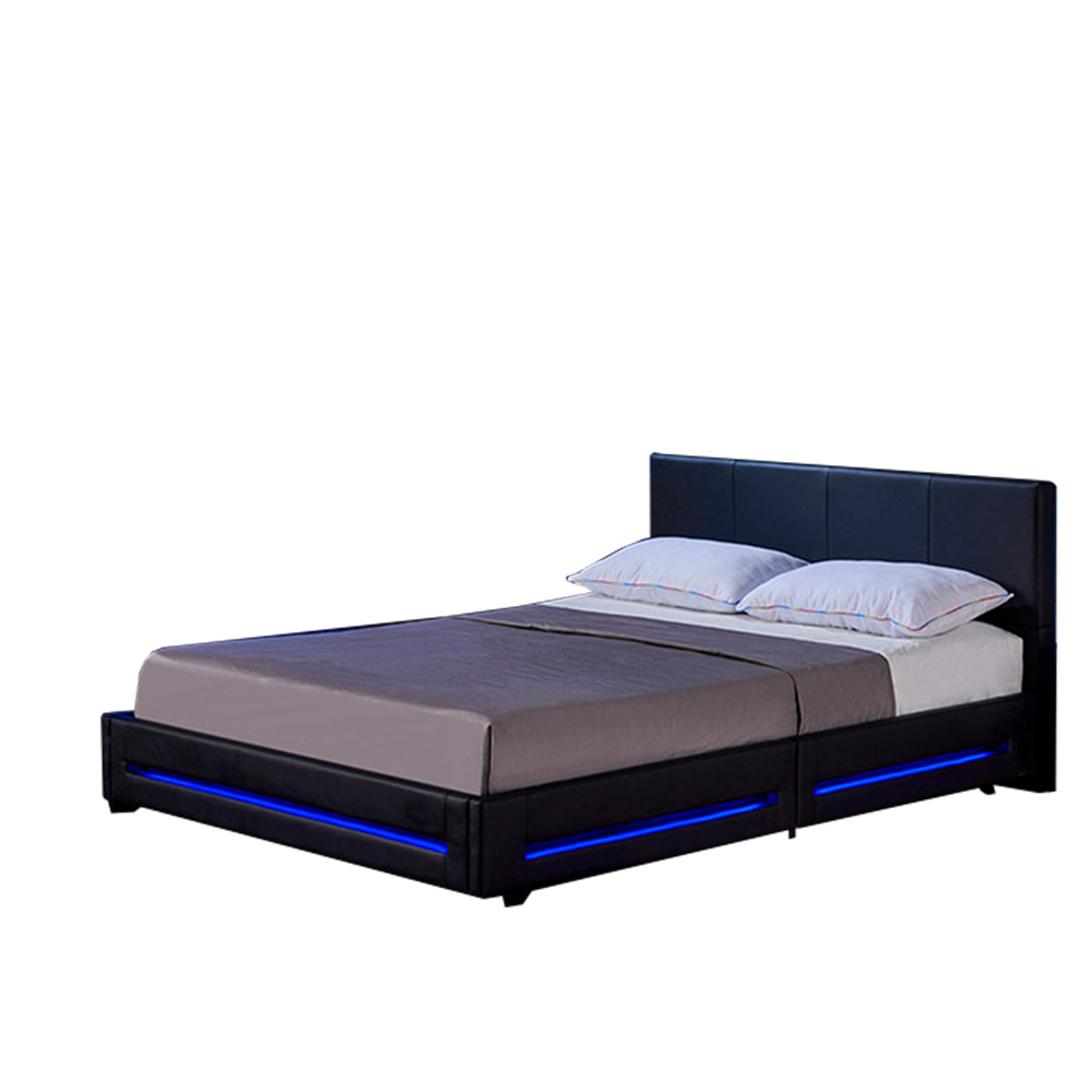 Cama LED ASTEROID - 180 x 200 cm preto 2
