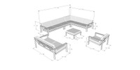 Gartenlounge Aluminium RIO - XXL