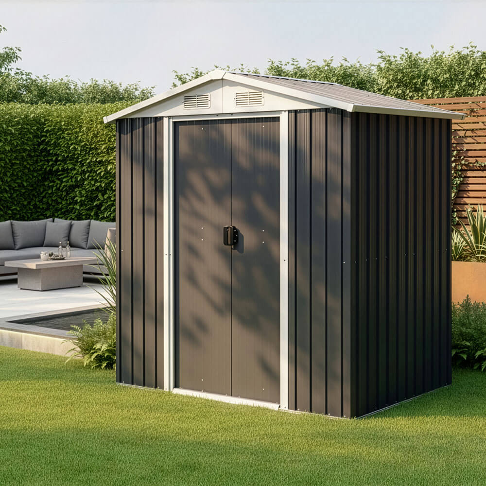 Home Deluxe Capanno per attrezzi in acciaio zincato BOHIO L - 204 x 186 cm