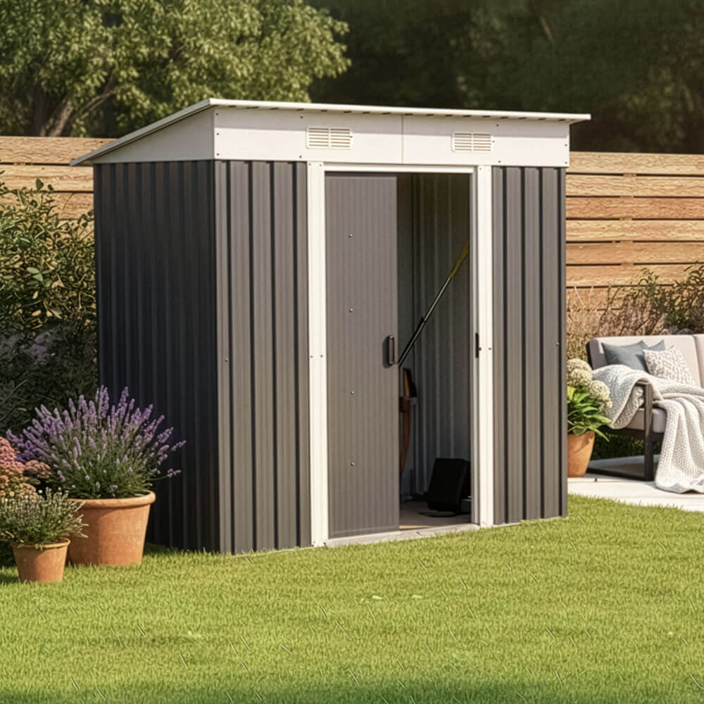 Home Deluxe Capanno per attrezzi in acciaio zincato BOHIO M - 195 x 180 cm