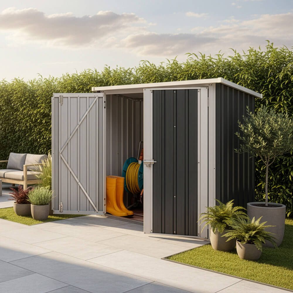 Home Deluxe Capanno per attrezzi in acciaio zincato BOHIO XXS - 147 x 86 cm