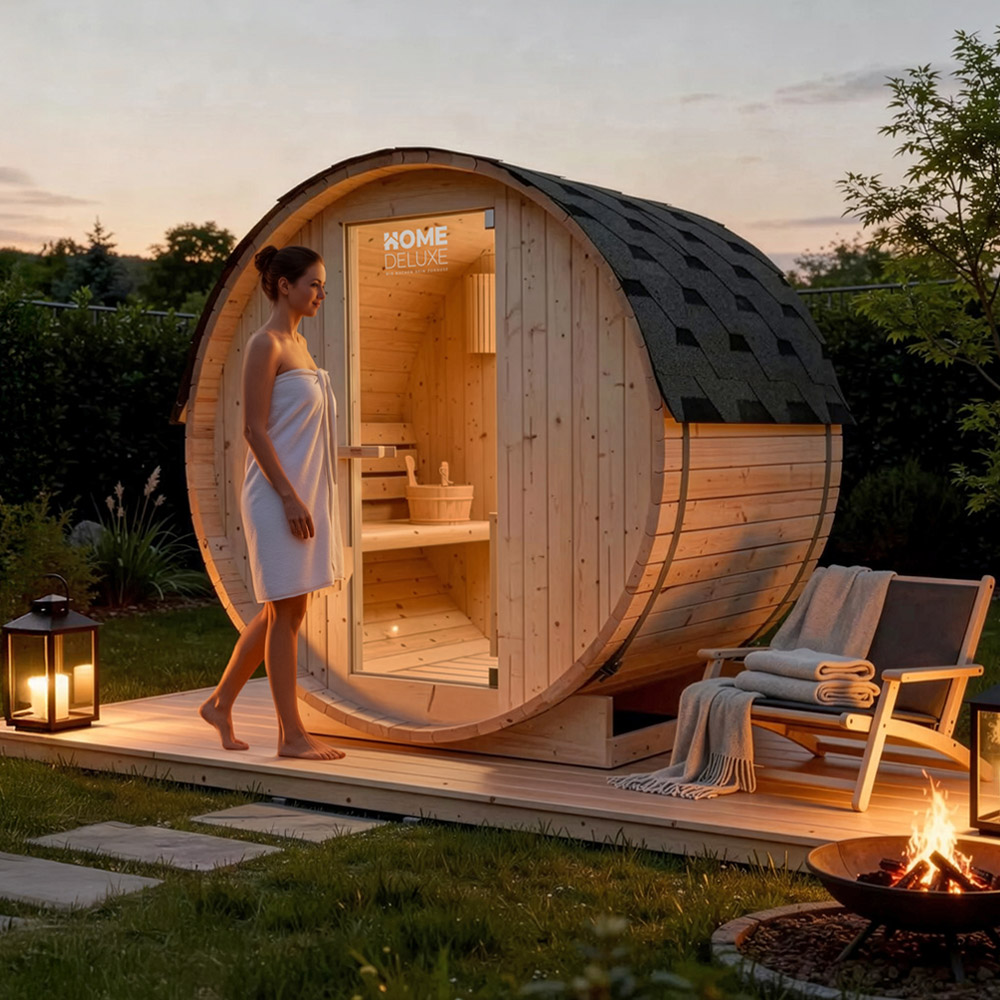 Home Deluxe Sauna exterior de barril LAHTI M - 195 x 120 cm para 2 personas 2