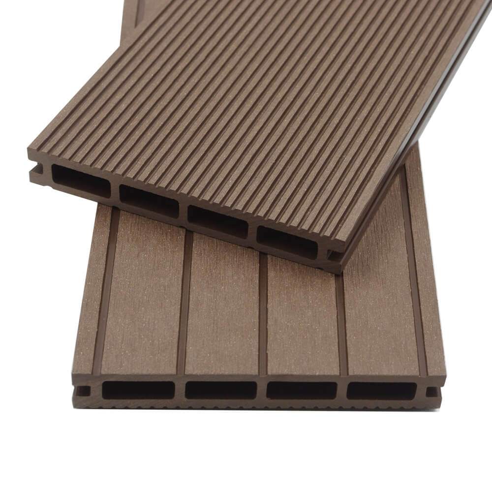 WPC decking boards SAMANA complete set (incl. substructure) - dark brown Surface selection 2