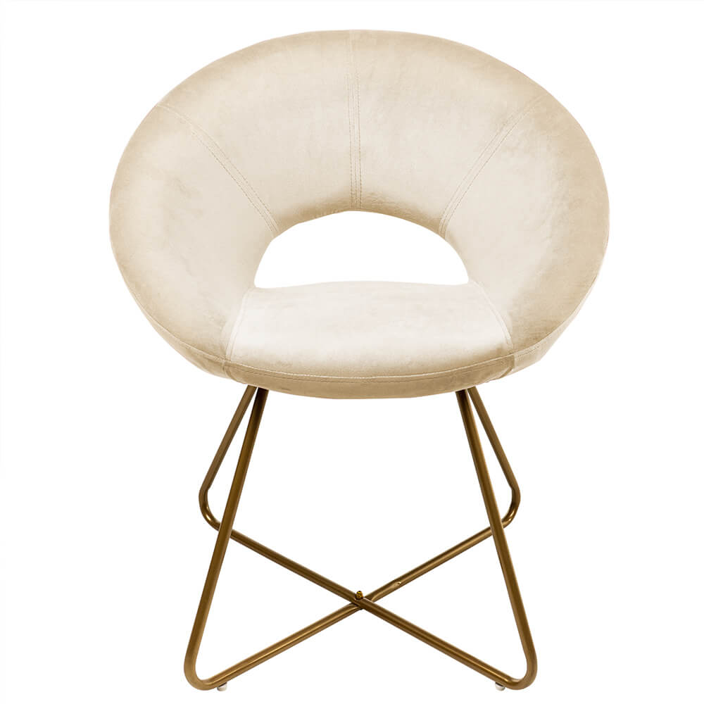 Fluwelen stoel SELESA - beige 2