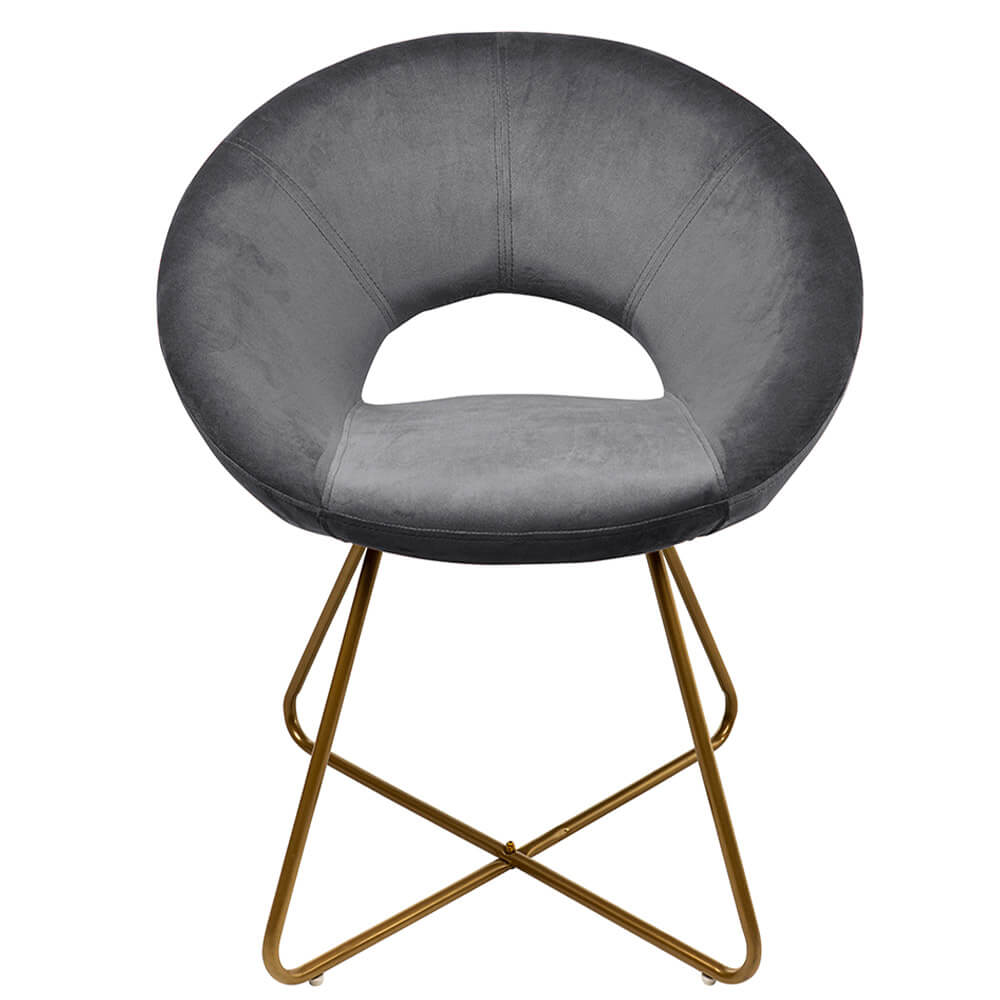 Fluwelen stoel SELESA - Grijs 2