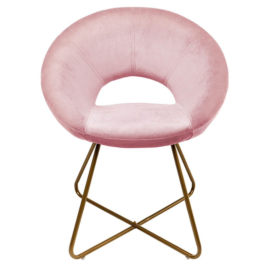 Fluwelen stoel SELESA - roze 2