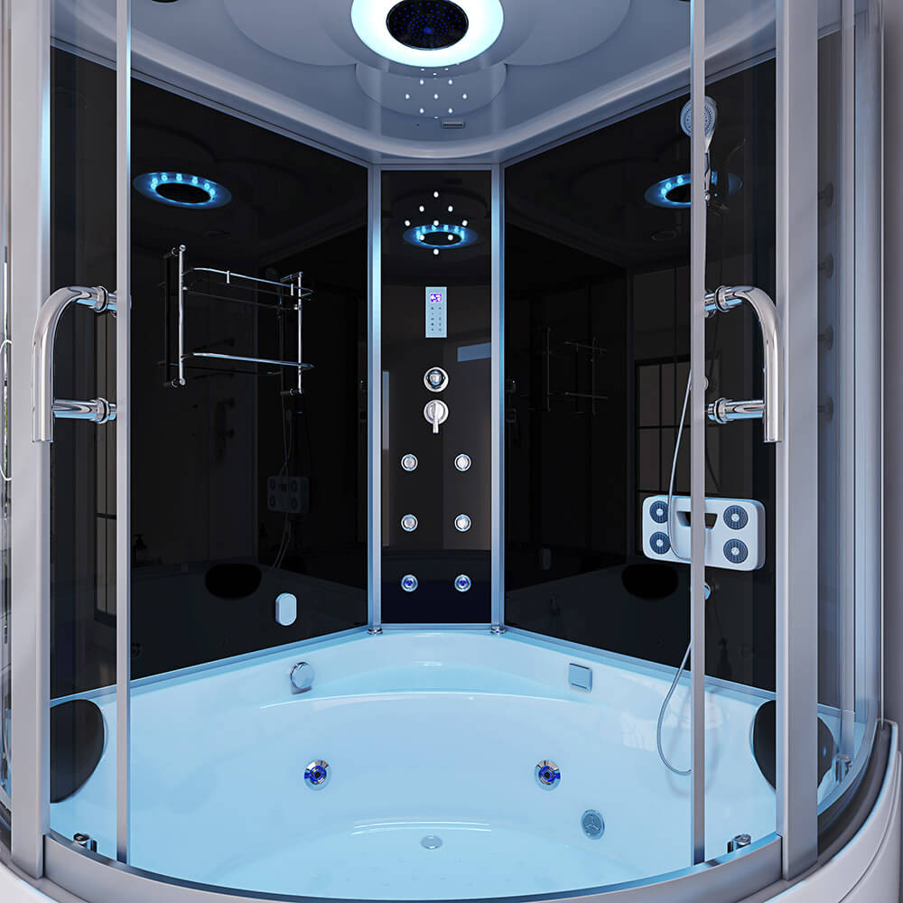 Home Deluxe Ducha de vapor con función de hidromasaje y sauna de vapor EXCLUSIO - 135 x 135 cm negro 4