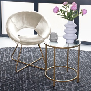 Chaise SELESA en velours avec table d'appoint - variantes au choix 1