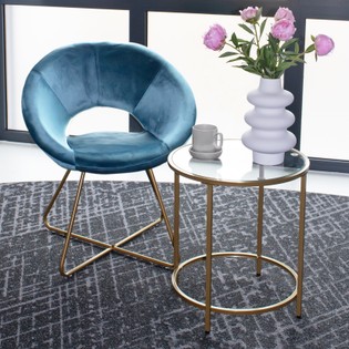 Chaise SELESA en velours avec table d'appoint - variantes au choix 1