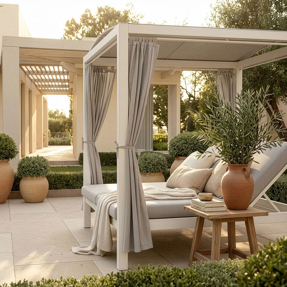 Home Deluxe Tumbona con funda LYON - 208 x 188 cm Blanco 4