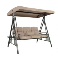 Hollywoodschaukel DESCANSO - Beige mit Abdeckung