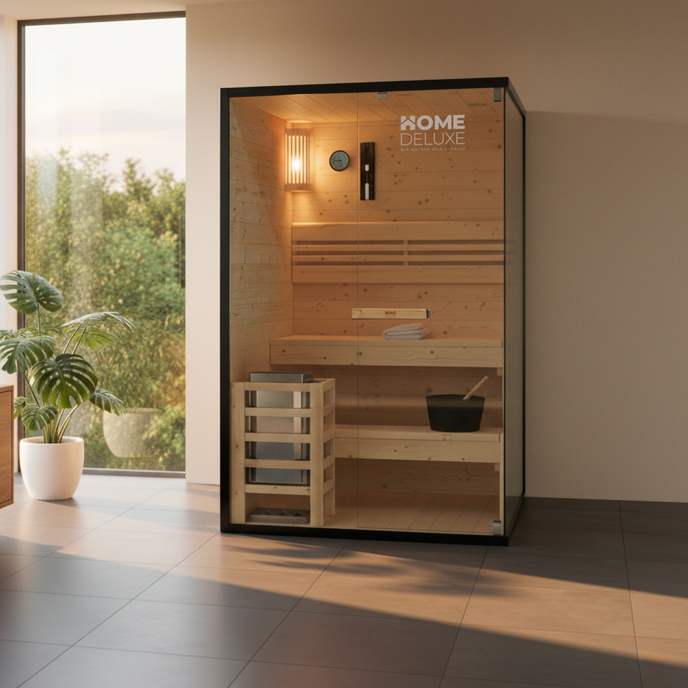 Home Deluxe Sauna tradicional SHADOW M - 120 x 120 cm para 2 personas