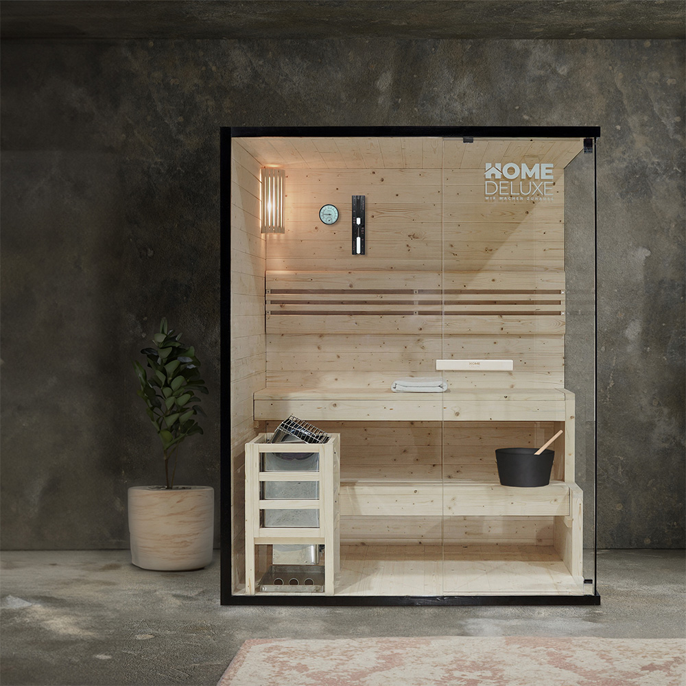 Home Deluxe Sauna tradicional SHADOW L - 150 x 120 cm para 3 personas