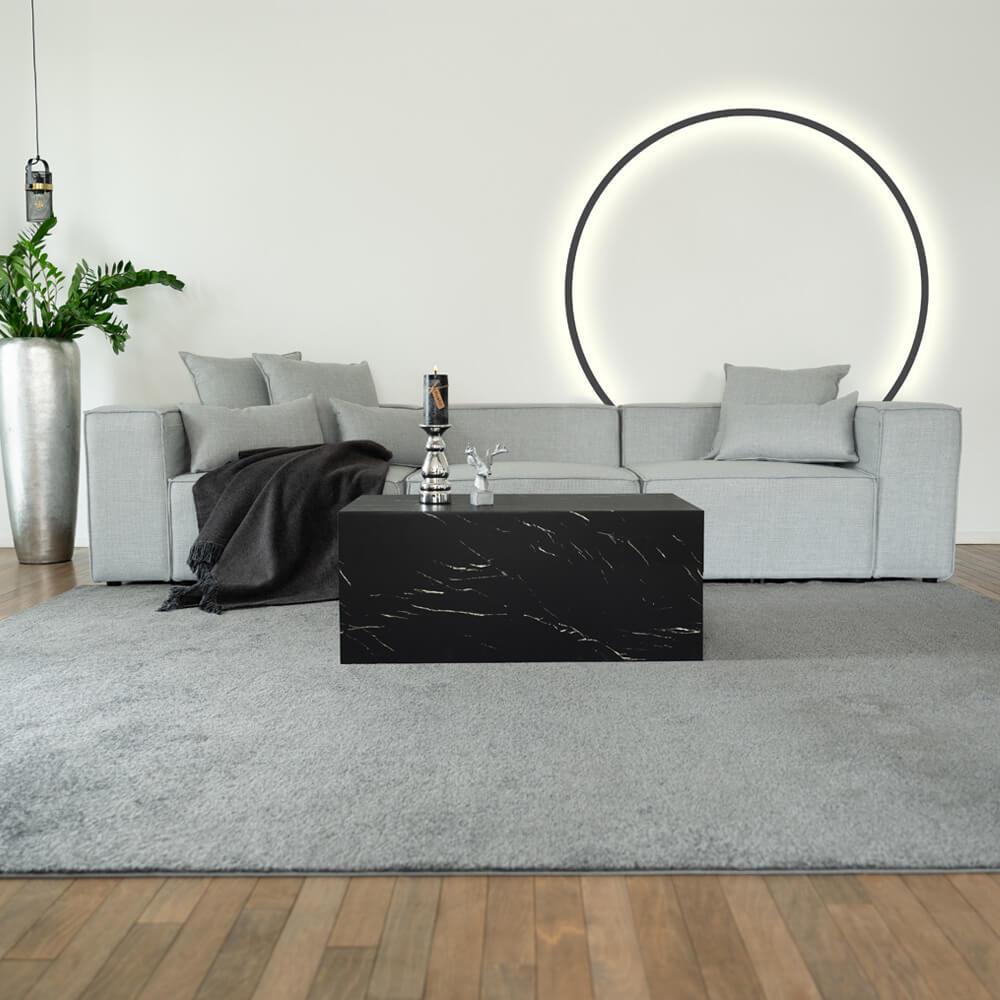 Home Deluxe Sofá modular VERONA M - 327 x 120 cm gris claro