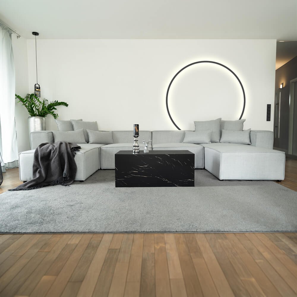 Home Deluxe Sofá modular VERONA XL - 414 x 207 cm gris claro