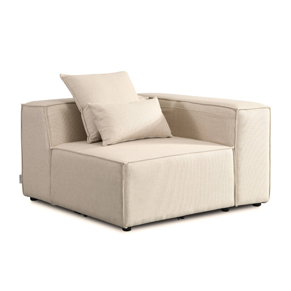 Home Deluxe Sofá modular Sofá rinconero derecho VERONA - 120 x 70 cm Beige